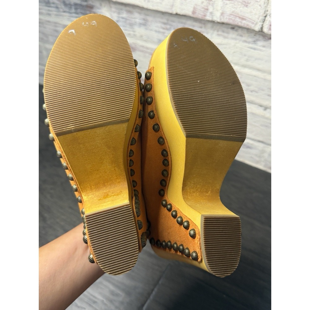 Dingo Peace N' Love Studded Peep Toe Mule Clogs Womens Orange Size 9 - Picture 6 of 7